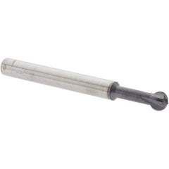 Accupro - 1/4" Diam, 0.213" LOC, 4 Flute Solid Carbide Ball End Mill - nACo Finish, Single End, 2-1/2" OAL, 1/4" Shank Diam, Undercutting - Apex Tool & Supply