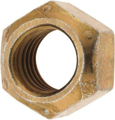 Made in USA - 3/4-16 Grade C Hex Lock Nut with Distorted Thread - Zinc Yellow with Wax Finish - Apex Tool & Supply