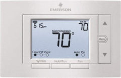 White-Rodgers - 50 to 99°F, 2 Heat, 2 Cool, Digital Programmable Multi-Stage Thermostat - 20 to 30 Volts, 1.77" Inside Depth x 1.77" Inside Height x 5-1/4" Inside Width, Horizontal Mount - Apex Tool & Supply