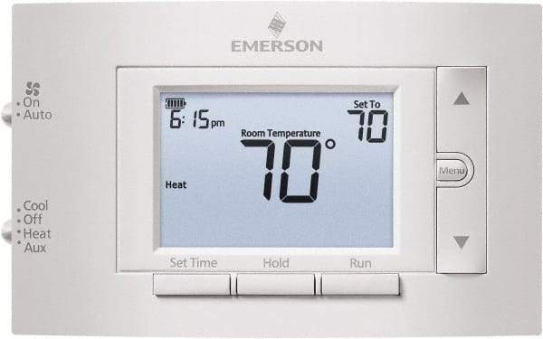 White-Rodgers - 50 to 99°F, 2 Heat, 1 Cool, Digital Programmable Multi-Stage Thermostat - 20 to 30 Volts, 1.77" Inside Depth x 1.77" Inside Height x 5-1/4" Inside Width, Horizontal Mount - Apex Tool & Supply