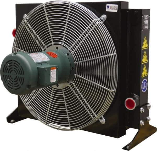 AKG Thermal Systems - SAE #20, 1 Fan Mount, Liquid-To-Air Aluminum Brazed Process Equipment Heat Exchanger - Oil Cooler, Ethylene Glycol/Water Mixture Cooler, 24.03" High x 25.59" Wide x 16.75" Deep, 250°F Max - Apex Tool & Supply
