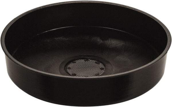 Funnel King - 4-3/8" High x 11-3/4" Diam, Polypropylene, Drum Funnel with Screen - 55 Gal Drum/Pail Capacity - Apex Tool & Supply