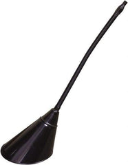 Funnel King - 2 Qt Capacity Galvanized Steel Funnel - 7" Mouth OD, 1/2" Tip OD, 17" Flexible Spout, Black - Apex Tool & Supply