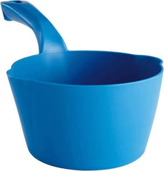 Remco - 32 oz Blue Polypropylene Round Bottom Scoop - 6.8" Wide x 5.3" Deep Bowl, 5-1/2" Handle Length, 11.6" OAL - Apex Tool & Supply