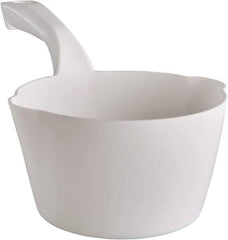 Remco - 32 oz White Polypropylene Round Bottom Scoop - 6.8" Wide x 5.3" Deep Bowl, 5-1/2" Handle Length, 11.6" OAL - Apex Tool & Supply