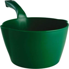 Remco - 64 oz Green Polypropylene Round Bottom Scoop - 8.3" Wide x 4-1/2" Deep Bowl, 5-1/2" Handle Length, 13" OAL - Apex Tool & Supply