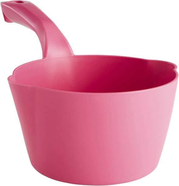 Remco - 32 oz Pink Polypropylene Round Bottom Scoop - 6.8" Wide x 5.3" Deep Bowl, 5-1/2" Handle Length, 11.6" OAL - Apex Tool & Supply