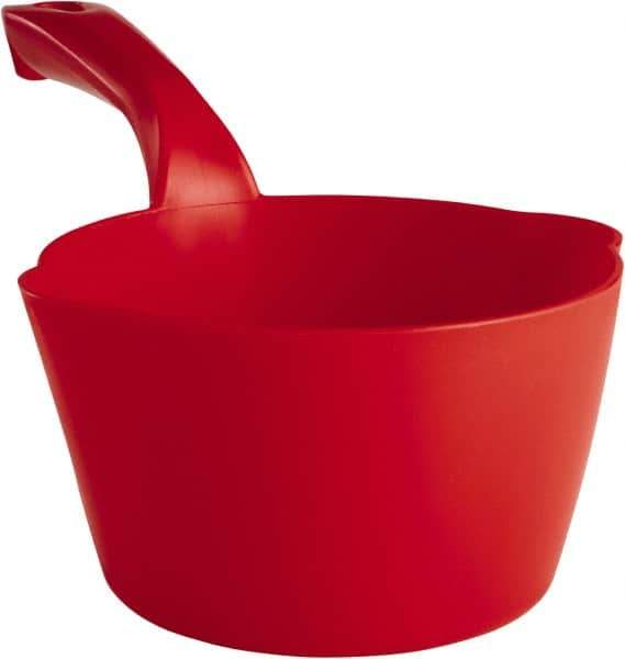 Remco - 32 oz Red Polypropylene Round Bottom Scoop - 6.8" Wide x 5.3" Deep Bowl, 5-1/2" Handle Length, 11.6" OAL - Apex Tool & Supply