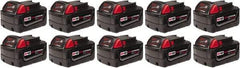 Milwaukee Tool - 18 Volt Lithium-Ion Power Tool Battery - 5 Ahr Capacity, 1 hr Charge Time, Series M18 XC RED - Apex Tool & Supply