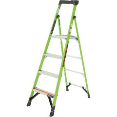Little Giant Ladder - 4 Steps, 6' High, Type IAA Rating, Fiberglass Step Ladder - 375 Lb Capacity, 22" Base Width - Apex Tool & Supply