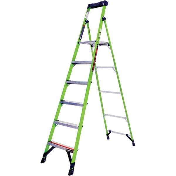 Little Giant Ladder - 6 Steps, 8' High, Type IAA Rating, Fiberglass Step Ladder - 375 Lb Capacity, 24" Base Width - Apex Tool & Supply