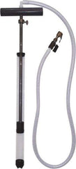 LiquiTube - 12.8 Strokes per Gal, 1/8" Outlet, 0.46 GPM, Aluminum, Brass, PVC & Plastic Hand Operated Drum Pump - 10 oz per Stroke, 22-1/4" OAL, For 5 Gal Drums, For Tire Sealants - Apex Tool & Supply