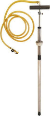 LiquiTube - 12.8 Strokes per Gal, 1/8" Outlet, 0.46 GPM, Aluminum, Brass, PVC & Plastic Hand Operated Drum Pump - 10 oz per Stroke, 46" OAL, For 55 Gal Drums, For Tire Sealants - Apex Tool & Supply