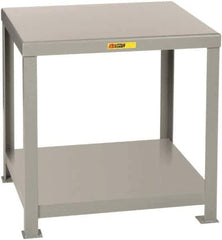 Little Giant - 48 Wide x 30" Deep x 30" High, 7 Gauge Steel Heavy-Duty Machine Table - Fixed Legs, Gray - Apex Tool & Supply