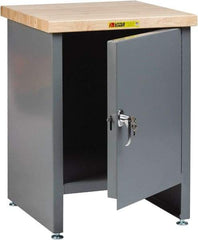 Little Giant - 24 Wide x 24" Deep x 34" High, Butcher Block Compact Work Center Cabinet - Fixed Legs With Adjustable Height Glides, Gray - Apex Tool & Supply