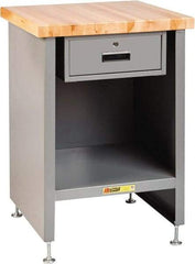 Little Giant - 24 Wide x 24" Deep x 34" High, Butcher Block Compact Work Center Cabinet - Fixed Legs With Adjustable Height Glides, Gray - Apex Tool & Supply
