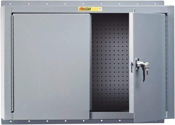 Little Giant - Wall Storage Cabinet - Steel, 48" Wide x 10" Deep x 24" High, Gray - Apex Tool & Supply