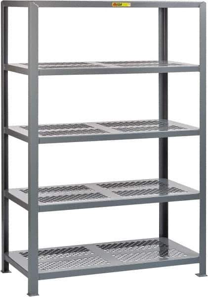 Little Giant - 5 Shelf Starter Open Steel Shelving - 7,500 Lb Capacity, 48" Wide x 72" High x 24" Deep, Gray - Apex Tool & Supply