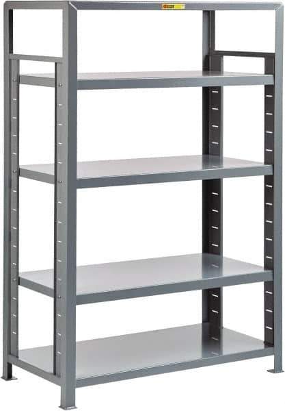 Little Giant - 5 Shelf Starter Open Steel Shelving - 7,500 Lb Capacity, 60" Wide x 72" High x 24" Deep, Gray - Apex Tool & Supply