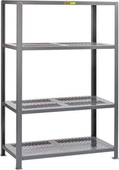 Little Giant - 4 Shelf Starter Open Steel Shelving - 6,000 Lb Capacity, 60" Wide x 72" High x 36" Deep, Gray - Apex Tool & Supply