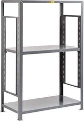 Little Giant - 3 Shelf Starter Open Steel Shelving - 4,500 Lb Capacity, 32" Wide x 72" High x 18" Deep, Gray - Apex Tool & Supply