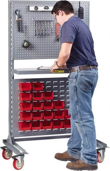 Little Giant - 1,200 Lb Capacity Mobile Workstation - 24" Wide x 36" Deep x 66-1/2" High, Steel, Gray - Apex Tool & Supply