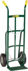 Little Giant - 800 Lb Capacity 47" OAH Cylinder Hand Truck - 8 x 14" Base Plate, Dual Handle, Steel, Solid Rubber Wheels - Apex Tool & Supply