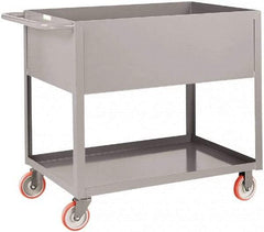Little Giant - 1,200 Lb Capacity, 24" Wide x 54" Long x 35" High Deep Shelf Cart - 2 Shelf, Steel, Polyurethane Casters - Apex Tool & Supply