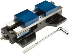 Jergens - 6" Jaw Width, 17-1/2" Max Jaw Opening, Manual Self Centering Vise - 10,100 Max Operating psi, 8.055" Stroke Length, 22" OAL x 8" OAW x 4" OAH - Apex Tool & Supply
