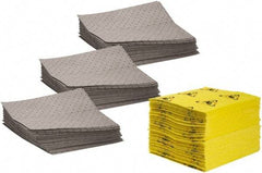 Brady SPC Sorbents - 26 Gal Capacity per Package, Universal Pad - 19" Long x 15" Wide, Gray, Polypropylene - Apex Tool & Supply