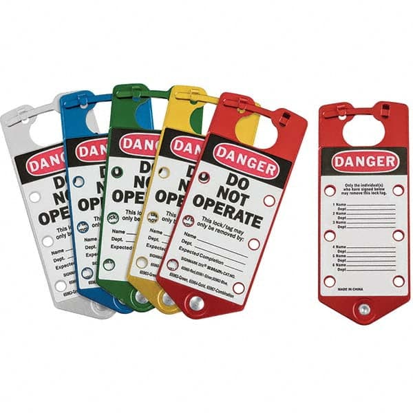 Brady - 1 5-Piece Single Jaw 1.429" Jaw Diam 6 Padlock Aluminum Lockout Hasp - Apex Tool & Supply