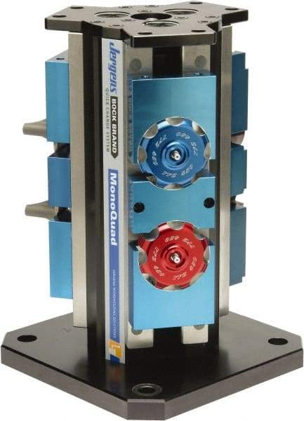 Jergens - 4" Jaw Width, 7" Max Jaw Opening, Manual Self Centering Vise - 7,200 Max Operating psi, 2.2" Stroke Length, 7" OAL x 6" OAW x 17.56" OAH - Apex Tool & Supply