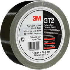 3M - 2" x 50m Black Gaffers Tape - 11 mil, Rubber Adhesive, Cotton Cloth Backing, Series GT2 - Apex Tool & Supply