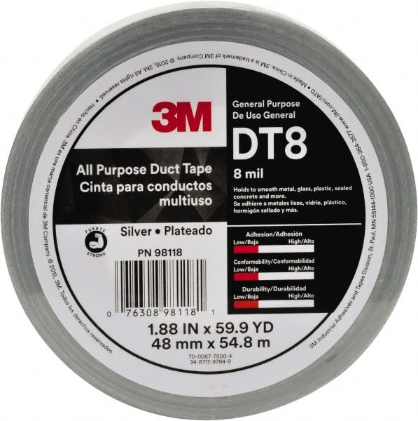 3M - 54.8m x 2" x 11 mil Black Polyethylene Film Duct Tape - Apex Tool & Supply