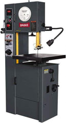 Dake - 15-1/2" Throat Capacity, Variable Speed Pulley Vertical Bandsaw - 25 to 1,200 SFPM, 2 hp, Three Phase - Apex Tool & Supply
