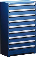 Rousseau Metal - 9 Drawer, Modular Storage Cabinet - Steel, 48" Wide x 24" Deep x 60" High, Avalanche Blue - Apex Tool & Supply