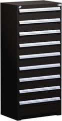 Rousseau Metal - 9 Drawer, Modular Storage Cabinet - Steel, 36" Wide x 24" Deep x 60" High, Black - Apex Tool & Supply