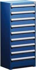 Rousseau Metal - 9 Drawer, Modular Storage Cabinet - Steel, 36" Wide x 24" Deep x 60" High, Avalanche Blue - Apex Tool & Supply