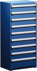 Rousseau Metal - 9 Drawer, Modular Storage Cabinet - Steel, 36" Wide x 18" Deep x 60" High, Avalanche Blue - Apex Tool & Supply