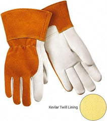 Steiner - Size XL Kevlar Lined Cowhide Welding Glove - Gauntlet Cuff, Straight Thumb, For MIG - Apex Tool & Supply