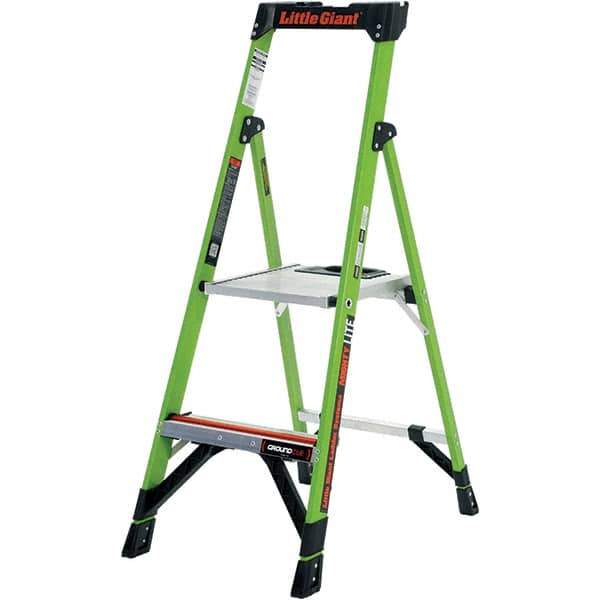 Little Giant Ladder - 2 Steps, 4' High, Type IAA Rating, Fiberglass Step Ladder - 375 Lb Capacity, 19" Base Width - Apex Tool & Supply
