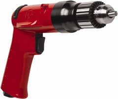 Chicago Pneumatic - 3/8" Reversible Keyed Chuck - Pistol Grip Handle, 4,000 RPM, 32 LPS, 0.5 hp - Apex Tool & Supply