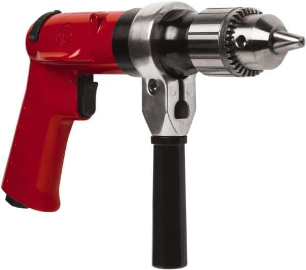 Chicago Pneumatic - 1/2" Reversible Keyed Chuck - Pistol Grip Handle, 500 RPM, 32 LPS, 0.5 hp - Apex Tool & Supply