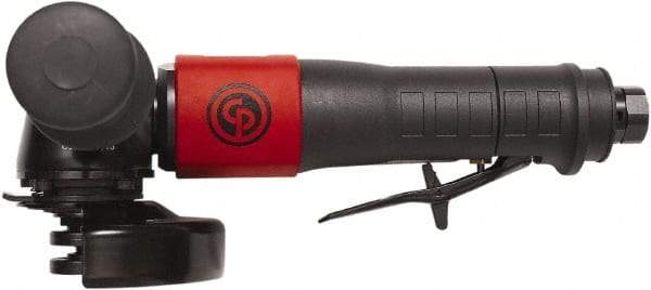 Chicago Pneumatic - 4" Wheel Diam, 12,000 RPM, Pneumatic Angle & Disc Grinder - 3/8-24 Spindle, 40 CFM, Rear Exhaust - Apex Tool & Supply