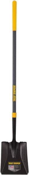 True Temper - 10-3/8" High x 9-3/4" Wide Square Steel Shovel - 47" Long Fiberglass Straight Handle, Turned - Apex Tool & Supply