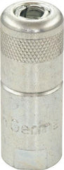 Umeta - 1-1/2" Long, 1/8" Thread, Zinc Plated Steel Grease Gun Coupler with Ball Check - NPT (F) Thread - Apex Tool & Supply