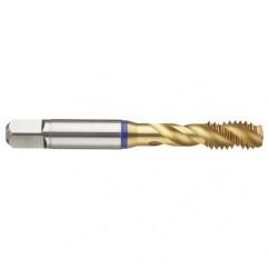 10-24 3B 3-Flute Cobalt Blue Ring Semi-Bottoming 40 degree Spiral Flute Tap-TiN - Apex Tool & Supply