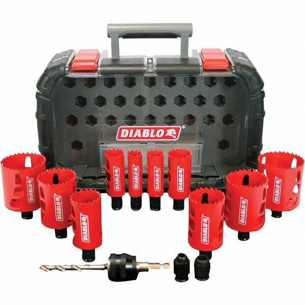Freud - Hole Saw Kits Minimum Saw Diameter (Inch): 7/8 Maximum Saw Diameter (Inch): 2-9/16 - Apex Tool & Supply