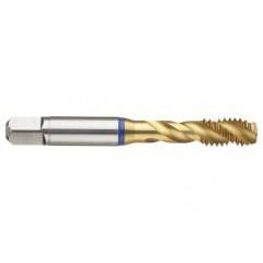 3/4-16 3B 4-Flute Cobalt Blue Ring Semi-Bottoming 40 degree Spiral Flute Tap-TiN - Apex Tool & Supply