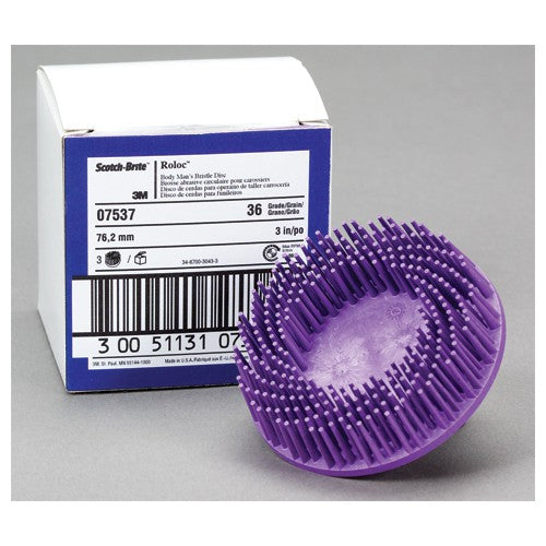 Scotch-Brite Roloc Body Man's Bristle Disc 07537 RD-ZB 36 3″ - Apex Tool & Supply